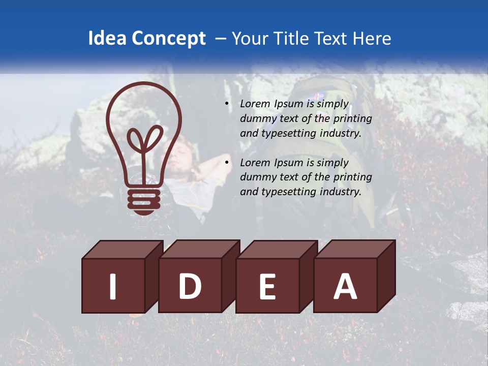 Tourist In The Mountains Resting PowerPoint Template