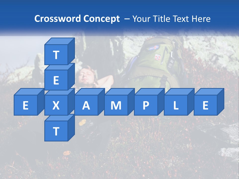 Tourist In The Mountains Resting PowerPoint Template