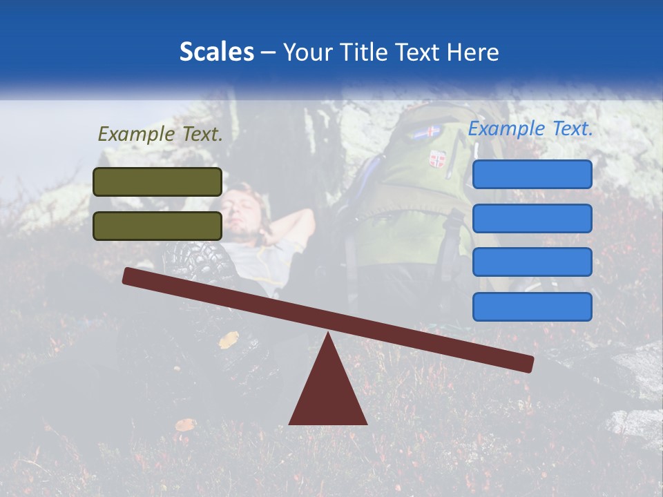 Tourist In The Mountains Resting PowerPoint Template