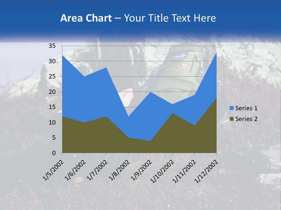Tourist In The Mountains Resting PowerPoint Template