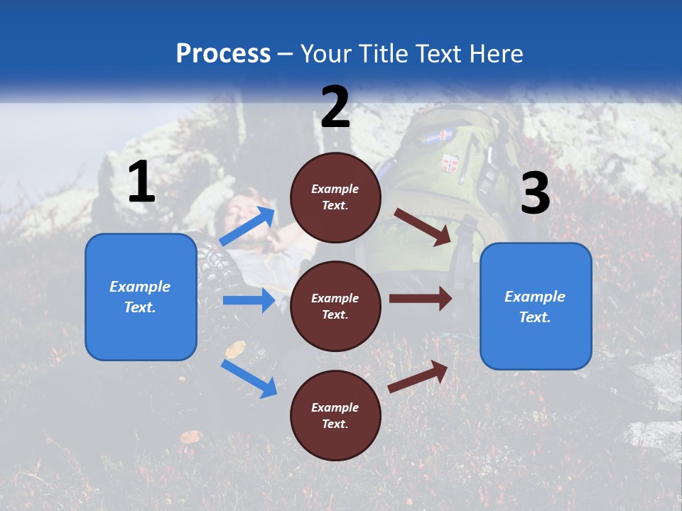 Tourist In The Mountains Resting PowerPoint Template
