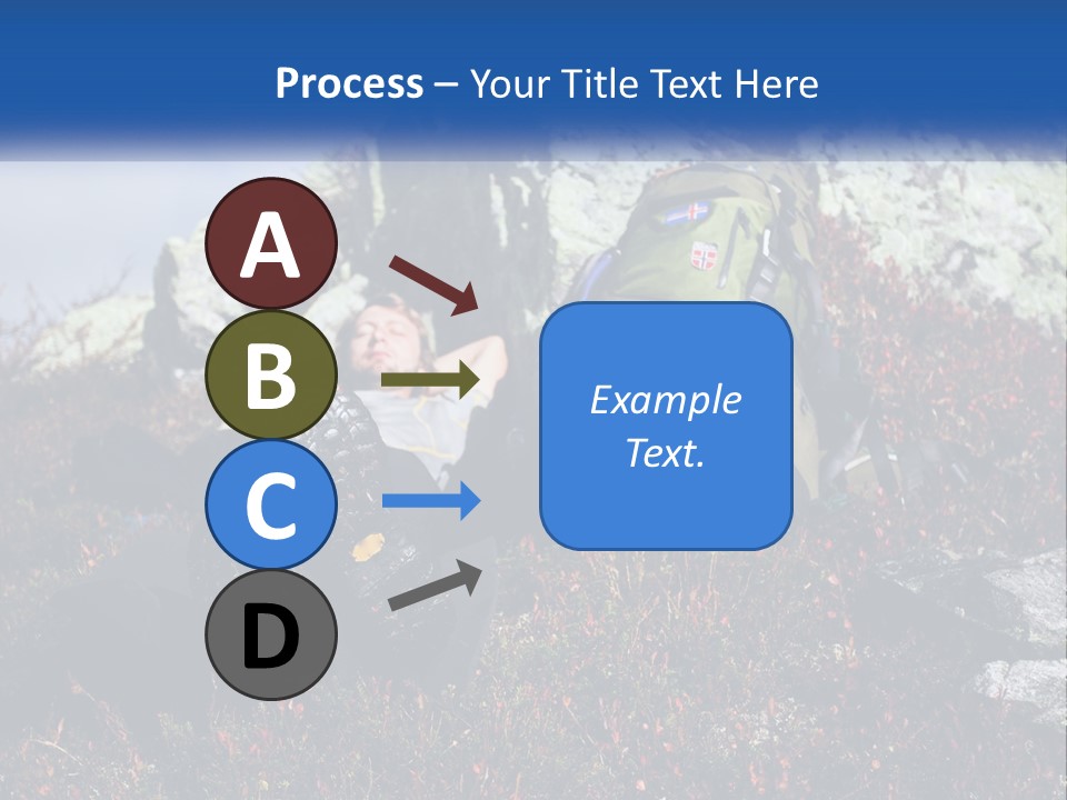Tourist In The Mountains Resting PowerPoint Template