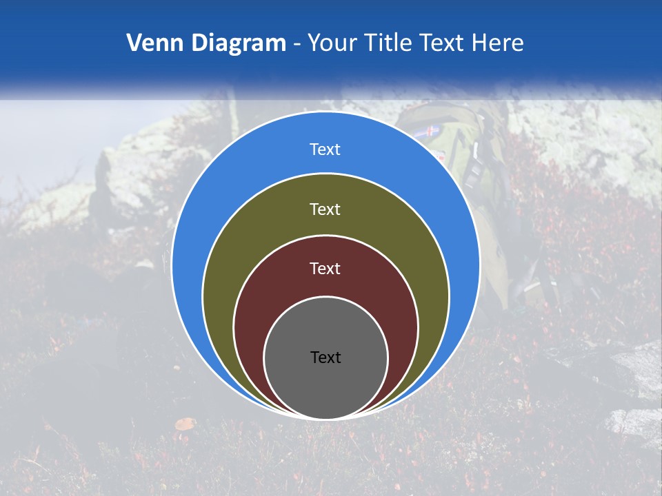 Tourist In The Mountains Resting PowerPoint Template