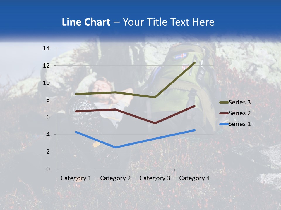 Tourist In The Mountains Resting PowerPoint Template