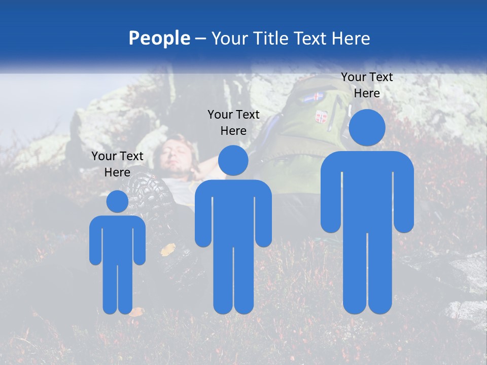 Tourist In The Mountains Resting PowerPoint Template