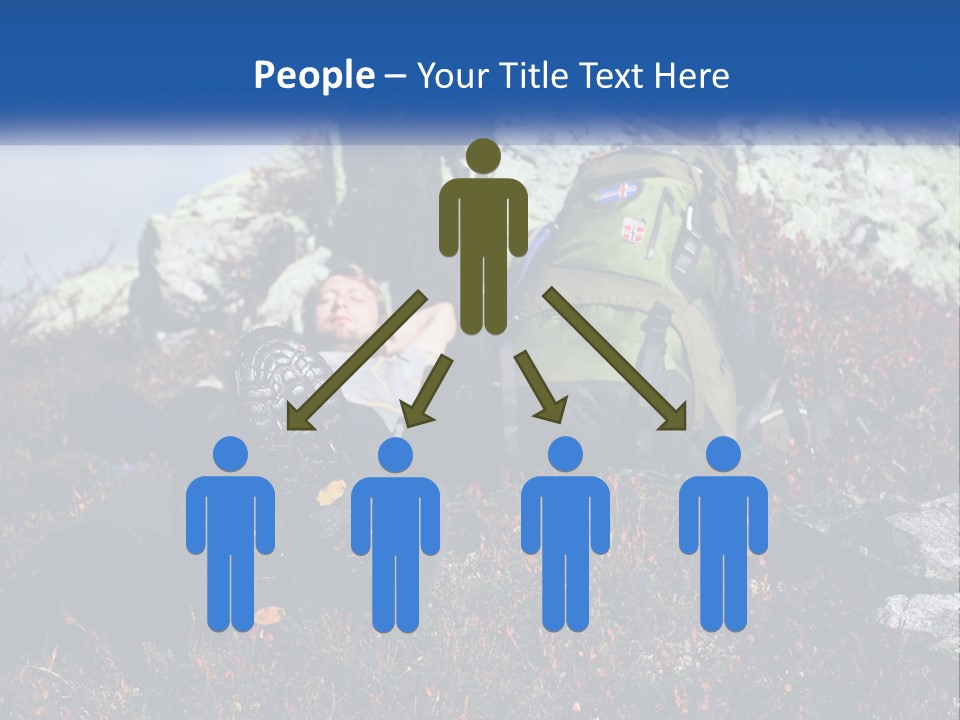 Tourist In The Mountains Resting PowerPoint Template