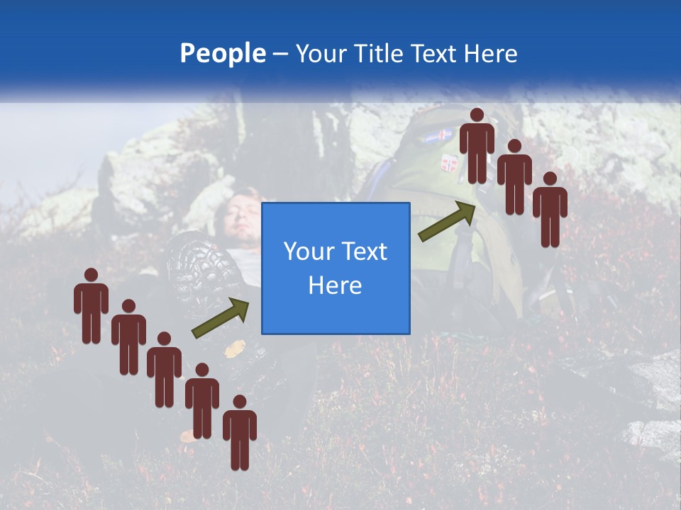 Tourist In The Mountains Resting PowerPoint Template