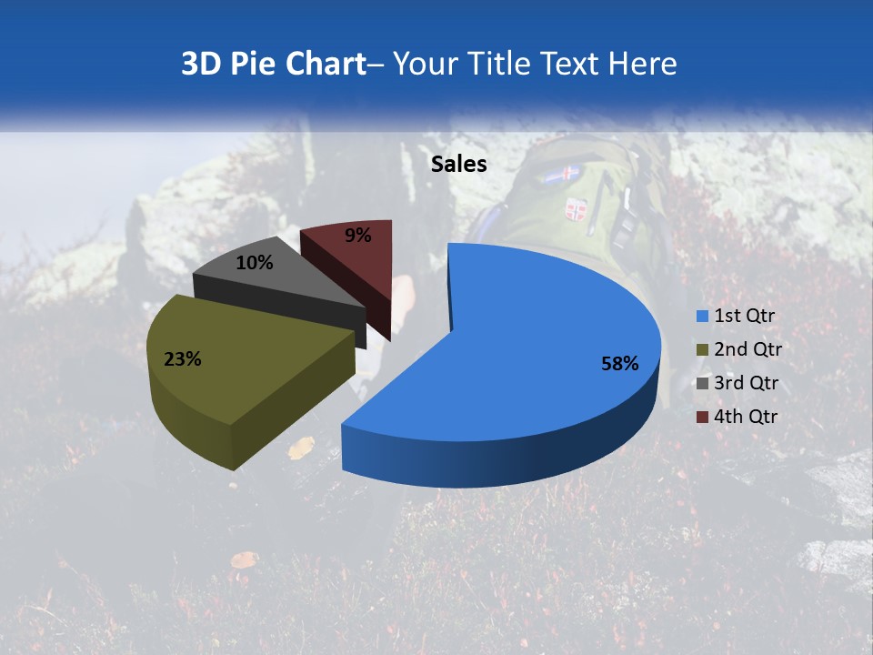 Tourist In The Mountains Resting PowerPoint Template