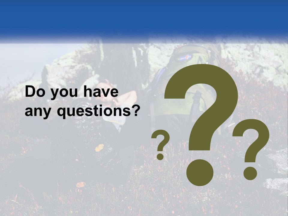 Tourist In The Mountains Resting PowerPoint Template