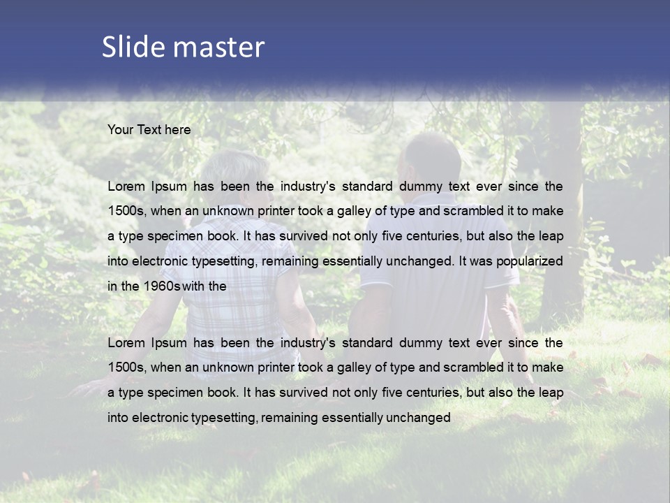 Mature Couple On The Grass PowerPoint Template