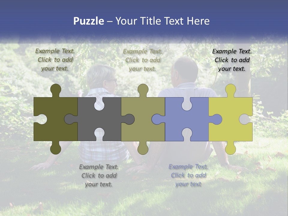 Mature Couple On The Grass PowerPoint Template