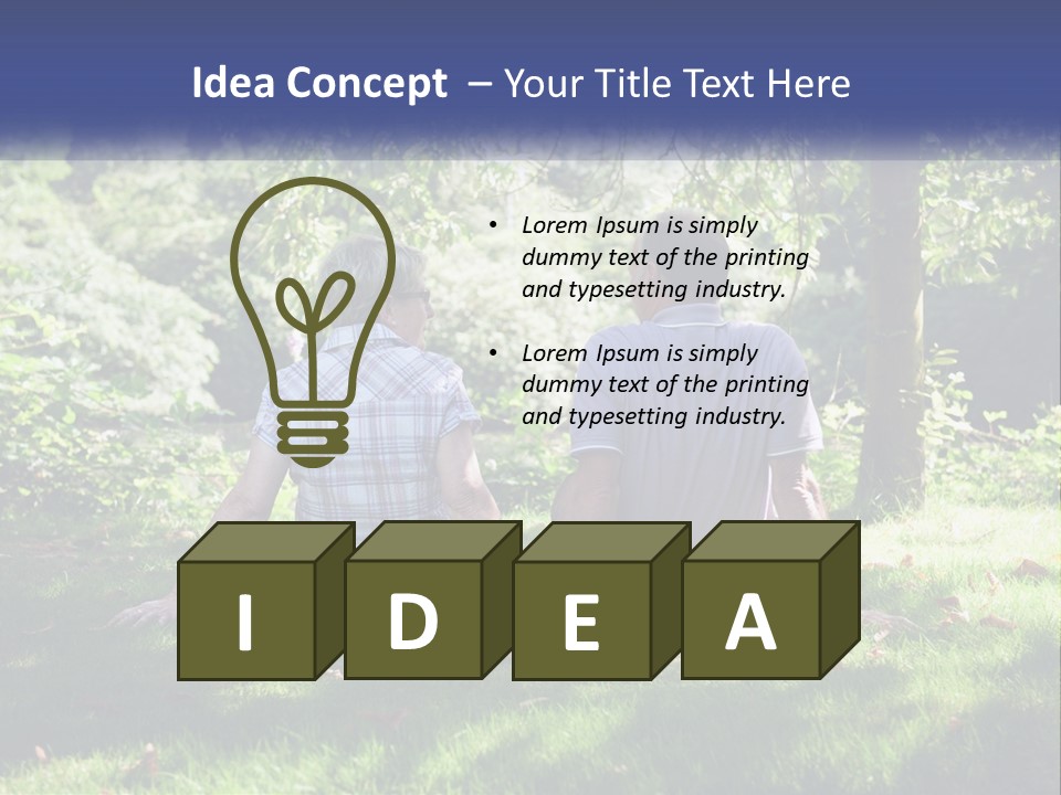 Mature Couple On The Grass PowerPoint Template