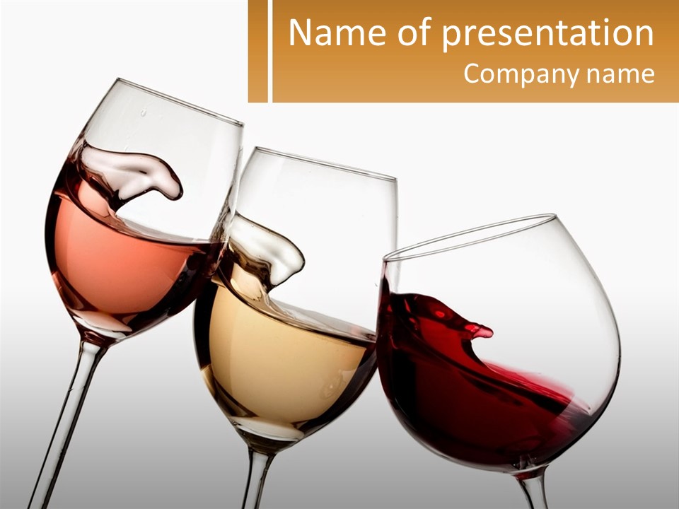 Glasses With Wine PowerPoint Template