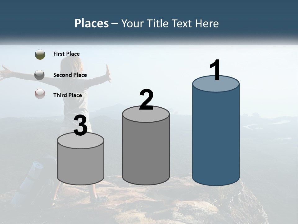 The Girl Climbed The Mountain PowerPoint Template