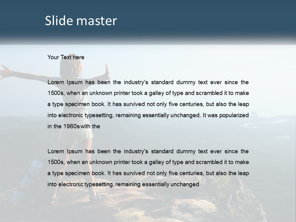 The Girl Climbed The Mountain PowerPoint Template