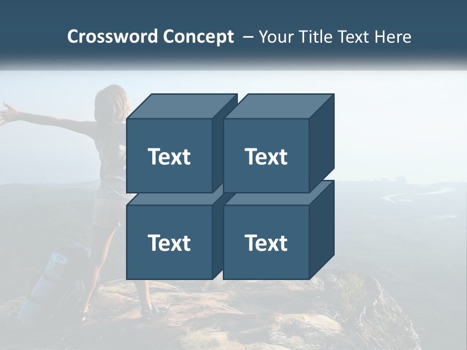 The Girl Climbed The Mountain PowerPoint Template