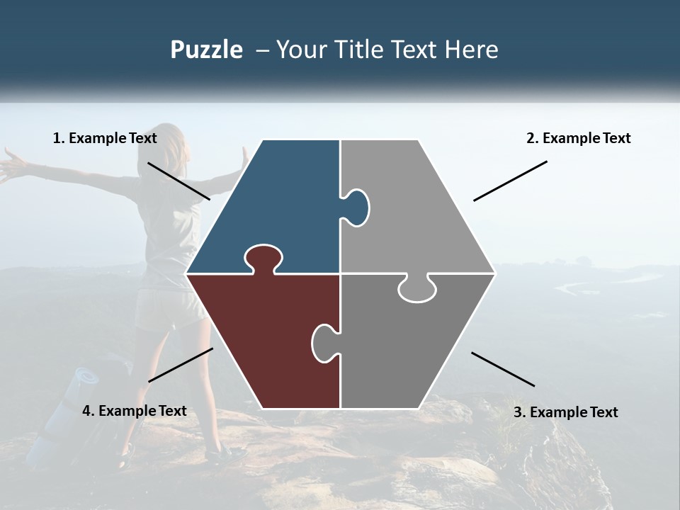 The Girl Climbed The Mountain PowerPoint Template