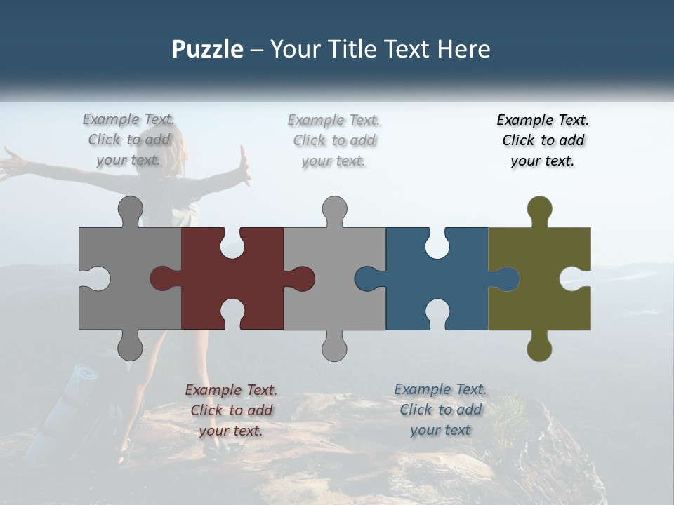 The Girl Climbed The Mountain PowerPoint Template