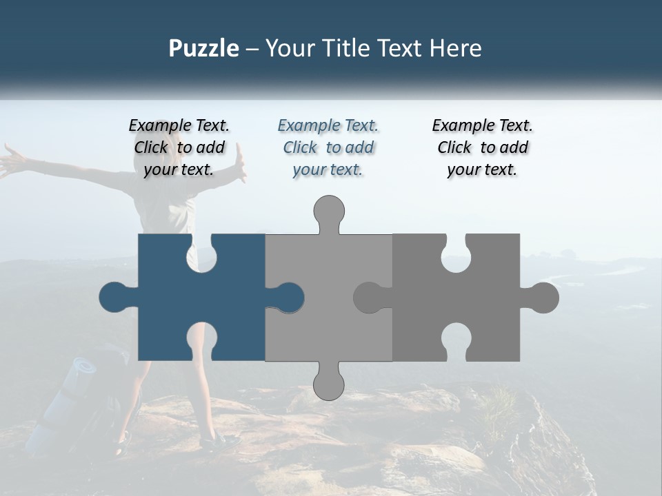 The Girl Climbed The Mountain PowerPoint Template