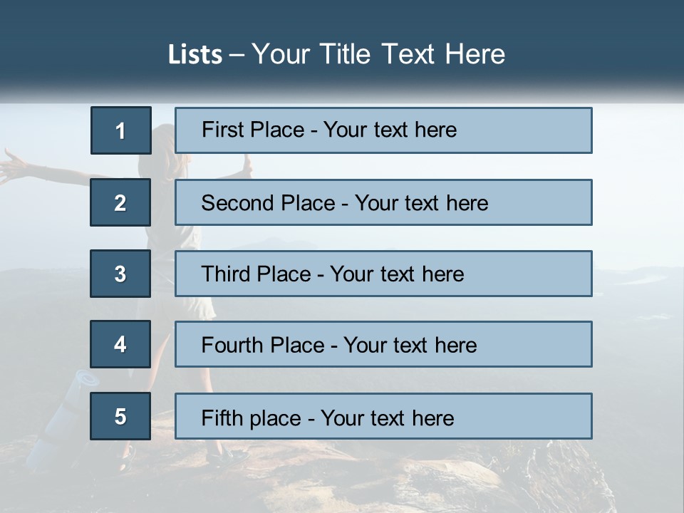 The Girl Climbed The Mountain PowerPoint Template