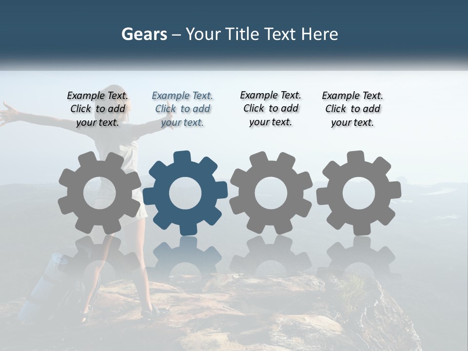 The Girl Climbed The Mountain PowerPoint Template