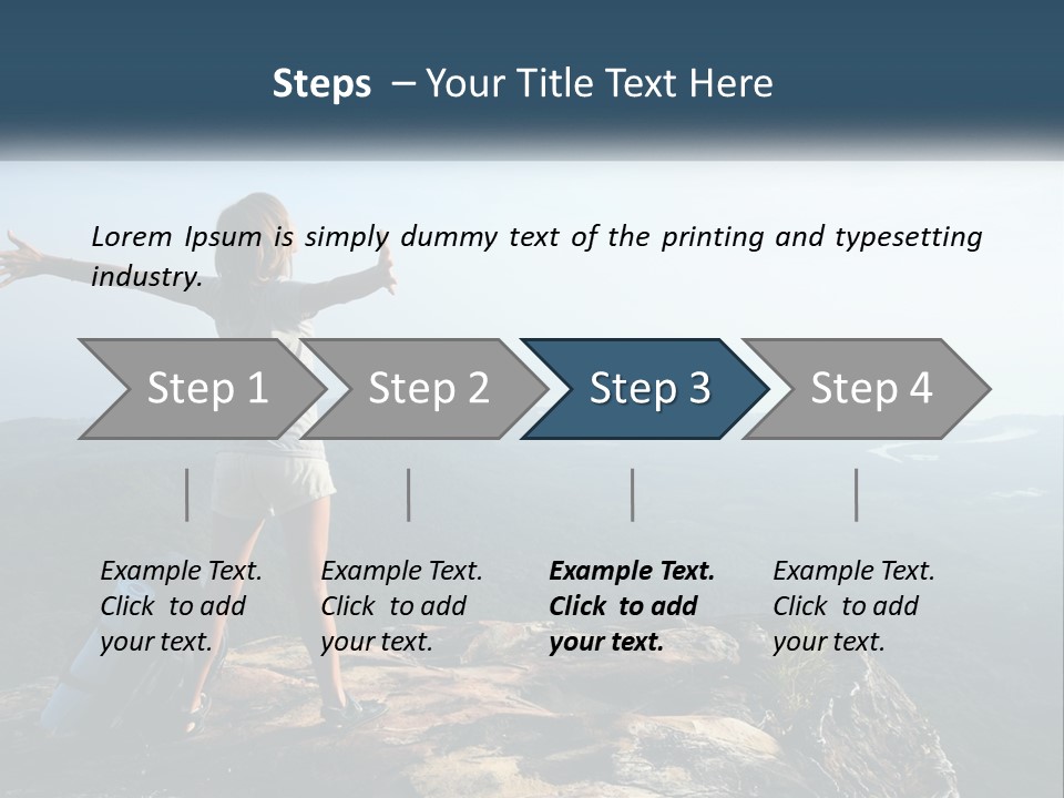 The Girl Climbed The Mountain PowerPoint Template