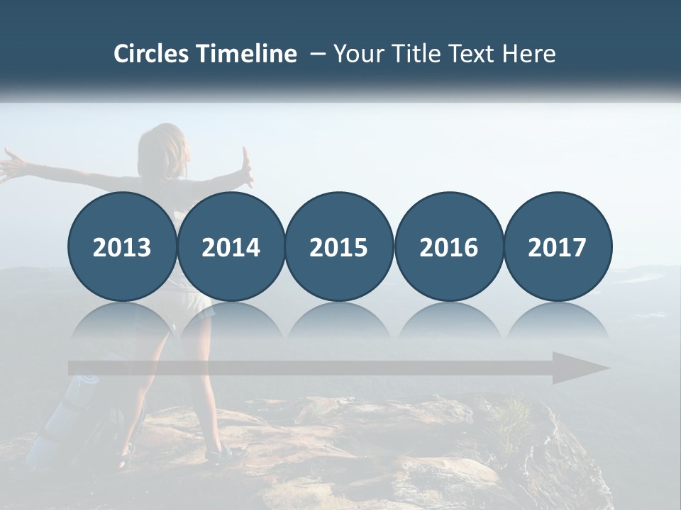 The Girl Climbed The Mountain PowerPoint Template