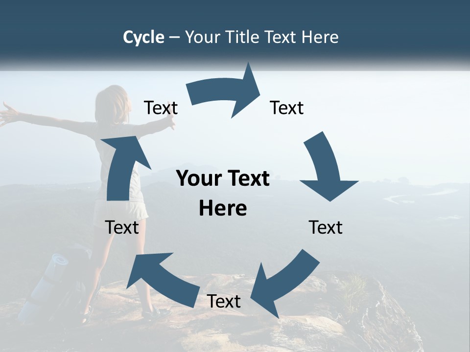 The Girl Climbed The Mountain PowerPoint Template