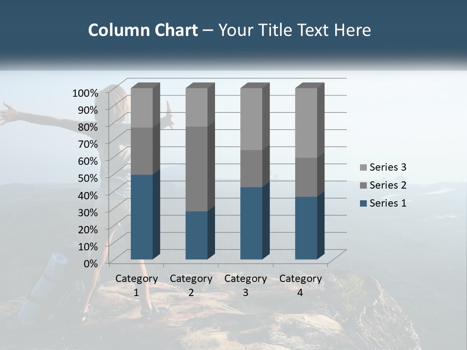 The Girl Climbed The Mountain PowerPoint Template
