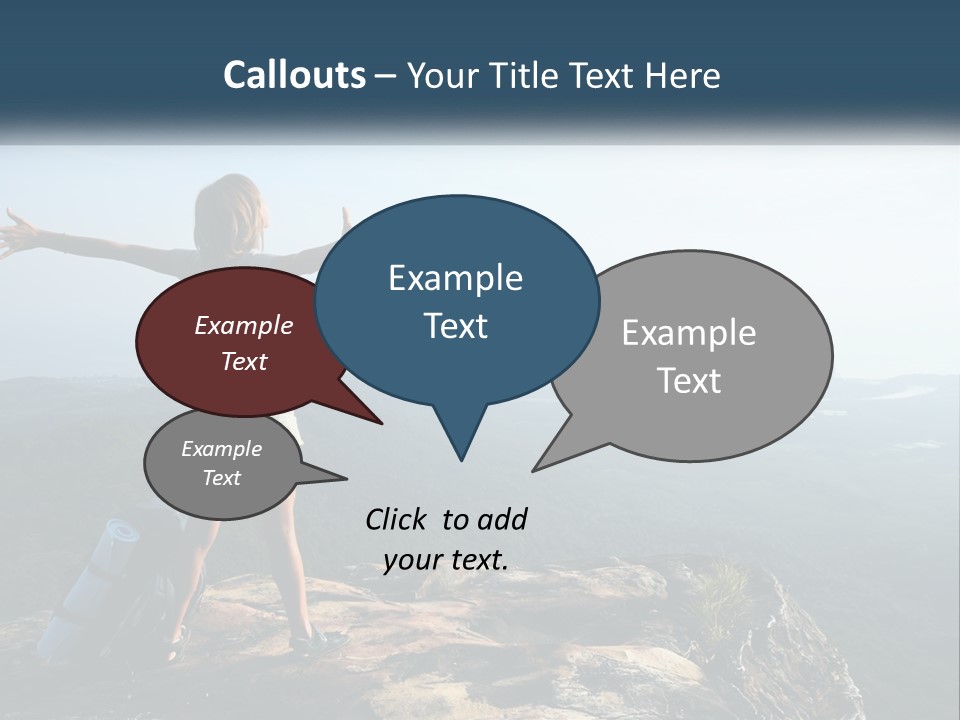 The Girl Climbed The Mountain PowerPoint Template