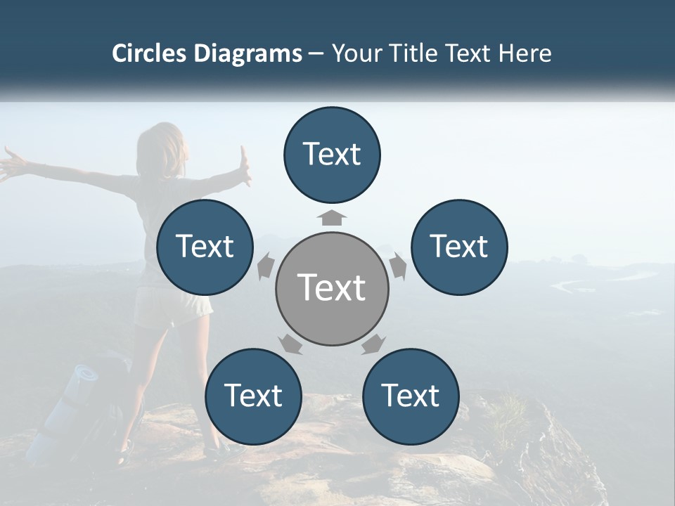 The Girl Climbed The Mountain PowerPoint Template