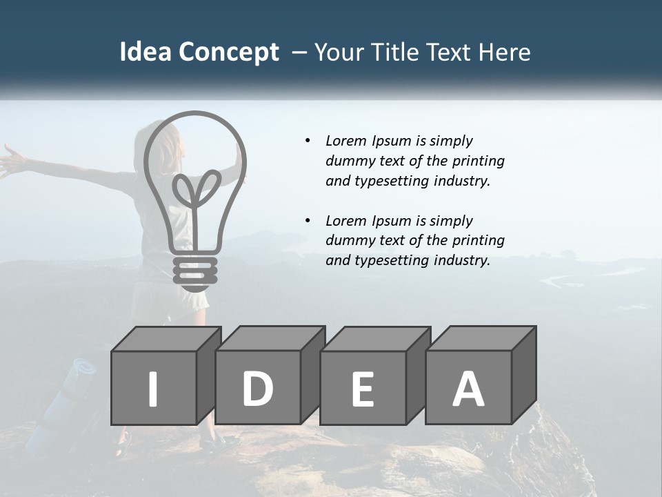 The Girl Climbed The Mountain PowerPoint Template