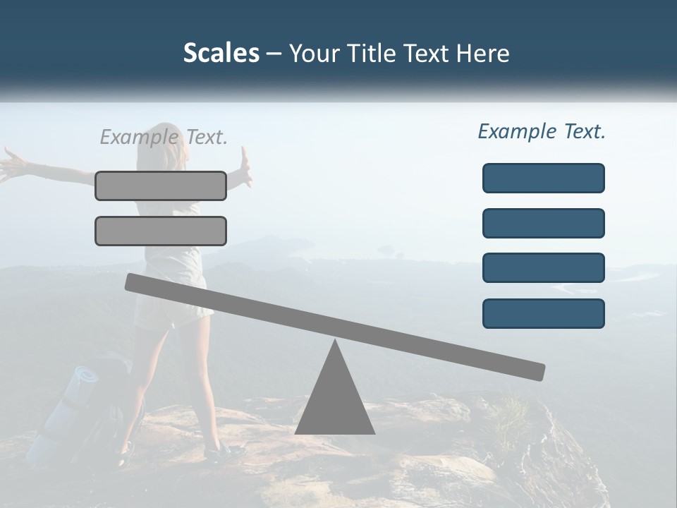 The Girl Climbed The Mountain PowerPoint Template