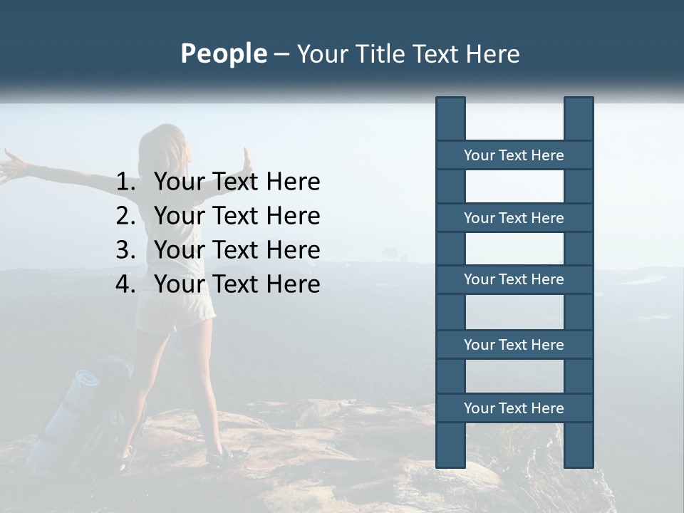 The Girl Climbed The Mountain PowerPoint Template