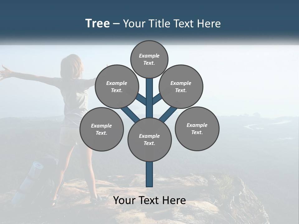 The Girl Climbed The Mountain PowerPoint Template