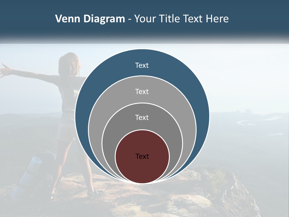 The Girl Climbed The Mountain PowerPoint Template