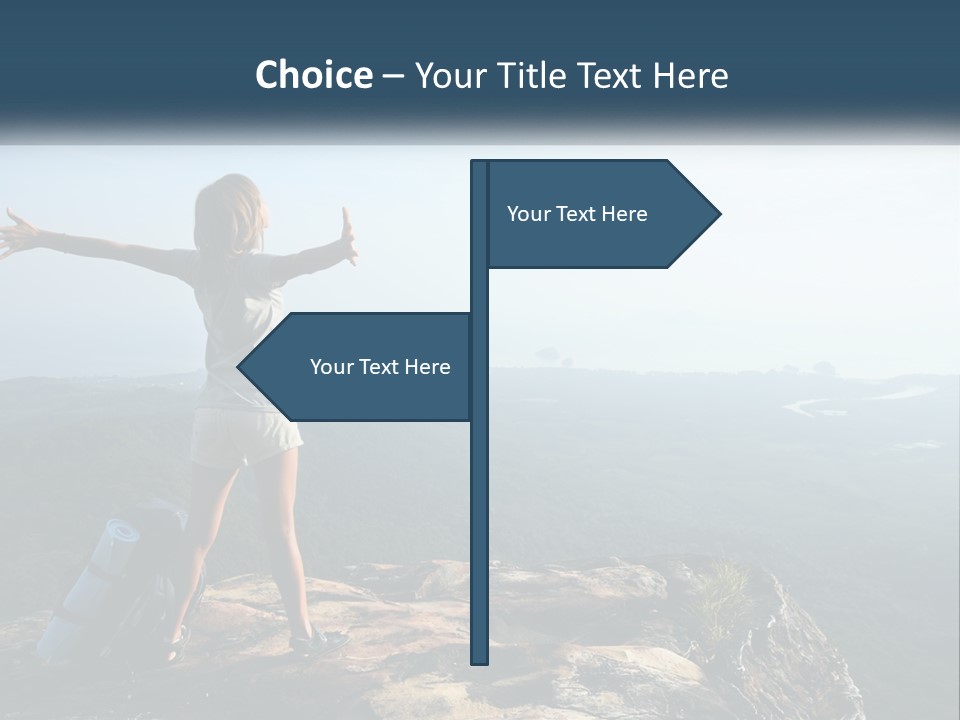 The Girl Climbed The Mountain PowerPoint Template