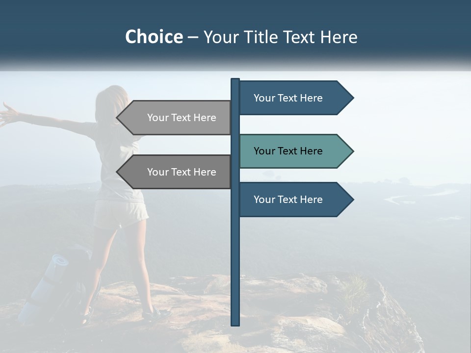 The Girl Climbed The Mountain PowerPoint Template