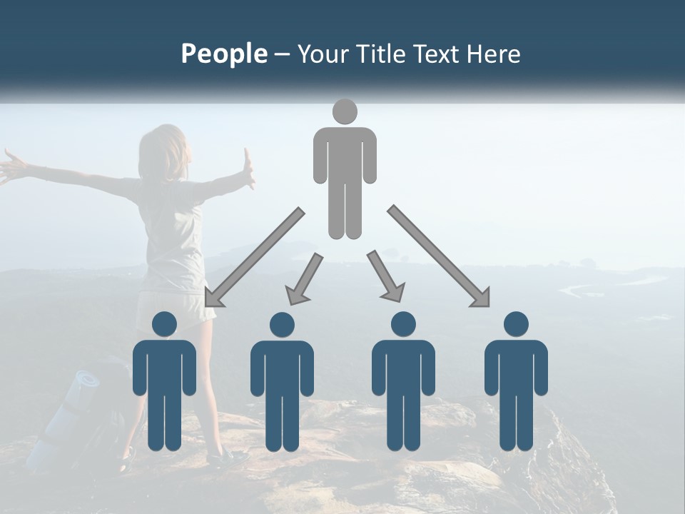 The Girl Climbed The Mountain PowerPoint Template