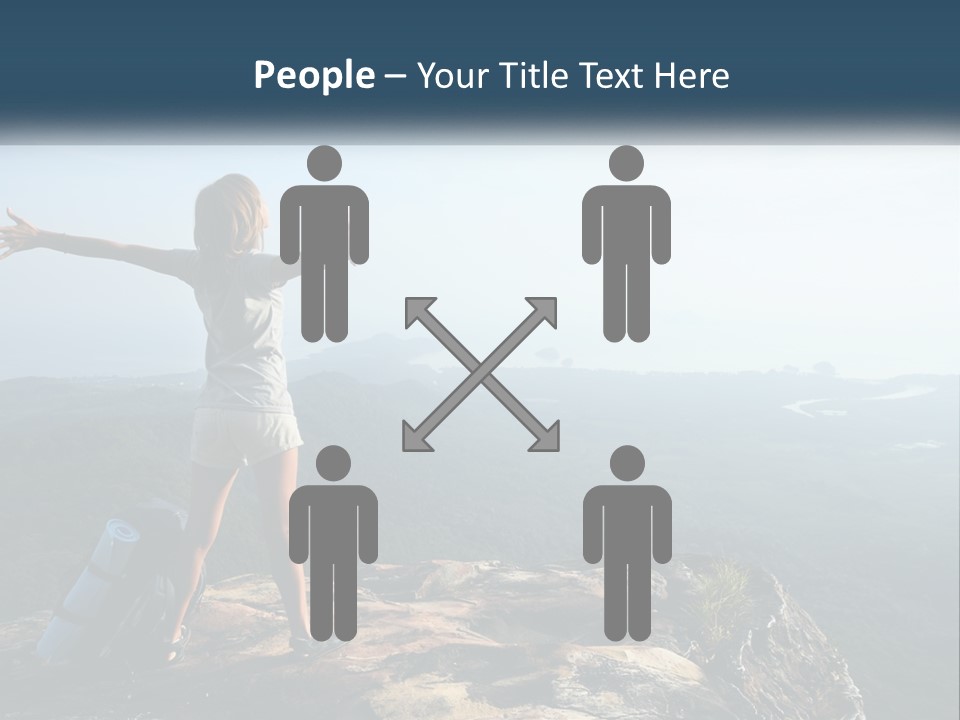 The Girl Climbed The Mountain PowerPoint Template