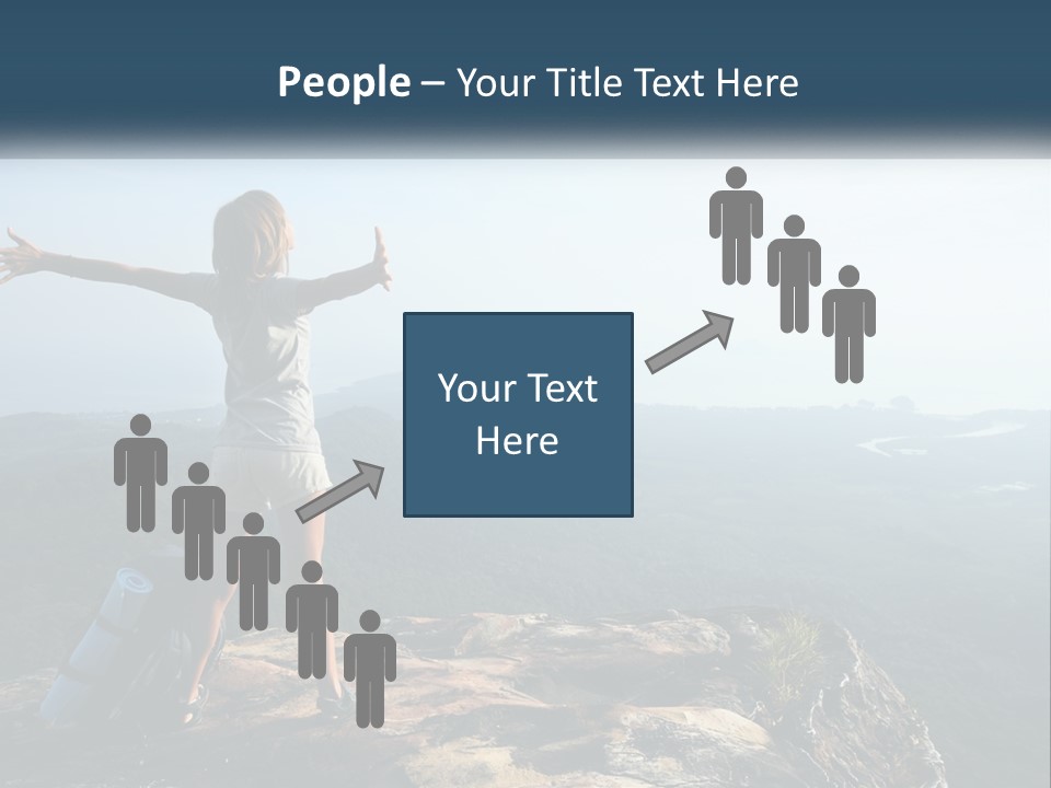 The Girl Climbed The Mountain PowerPoint Template