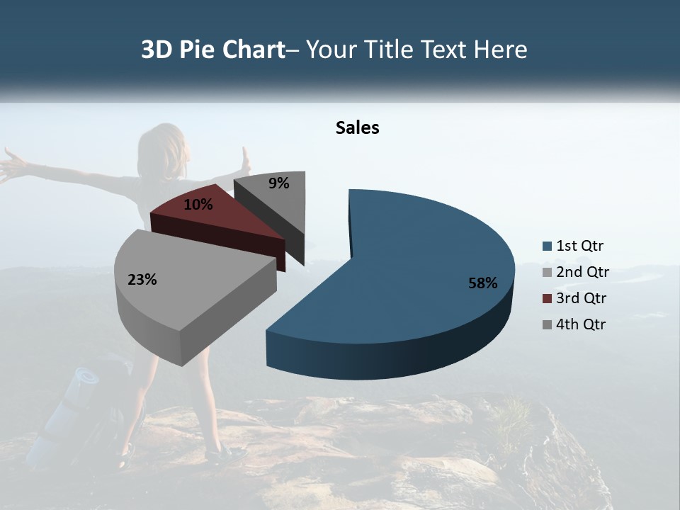 The Girl Climbed The Mountain PowerPoint Template