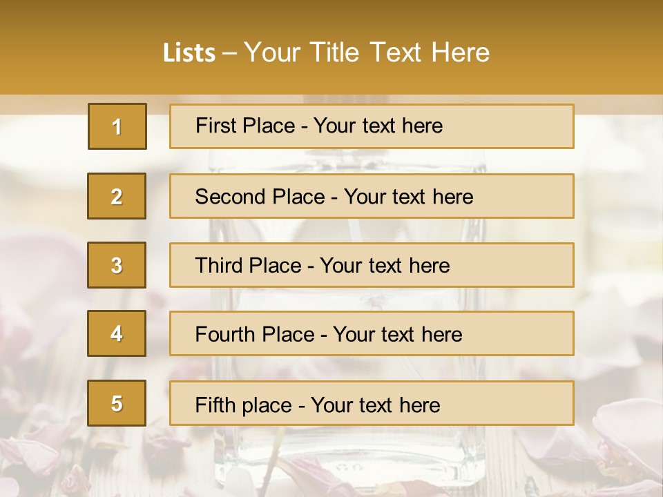 Perfume With A Note Of Rose PowerPoint Template