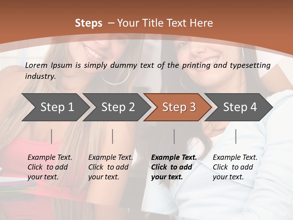 Three Students PowerPoint Template