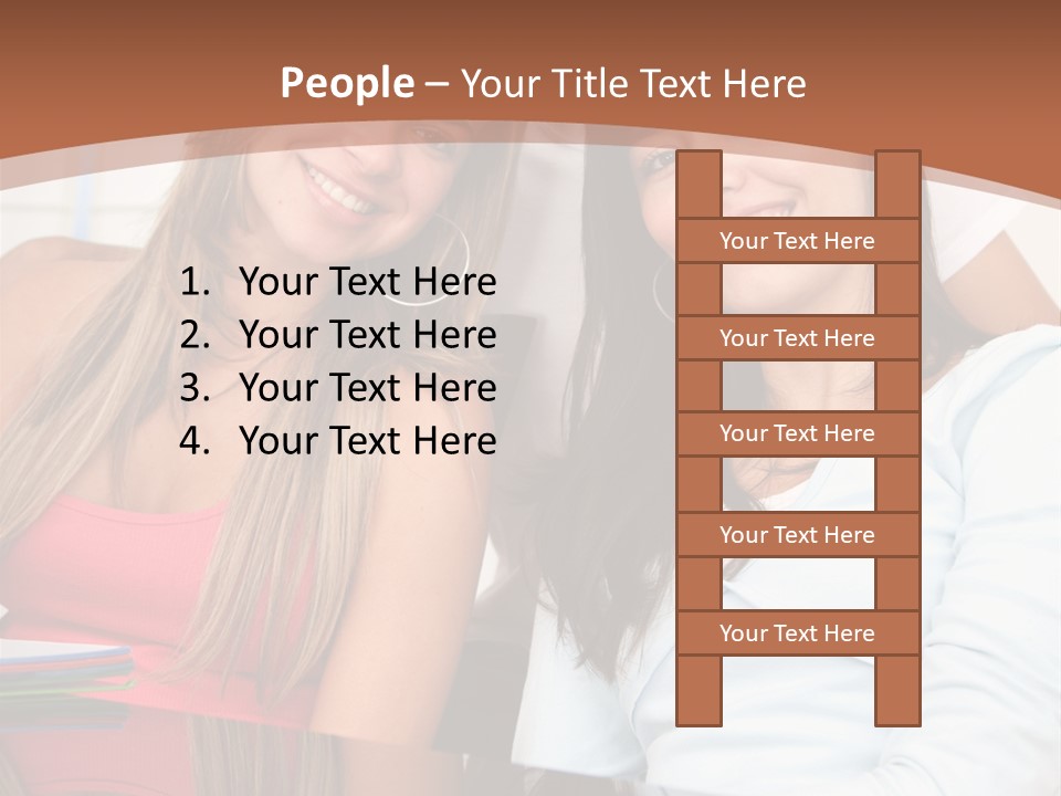 Three Students PowerPoint Template