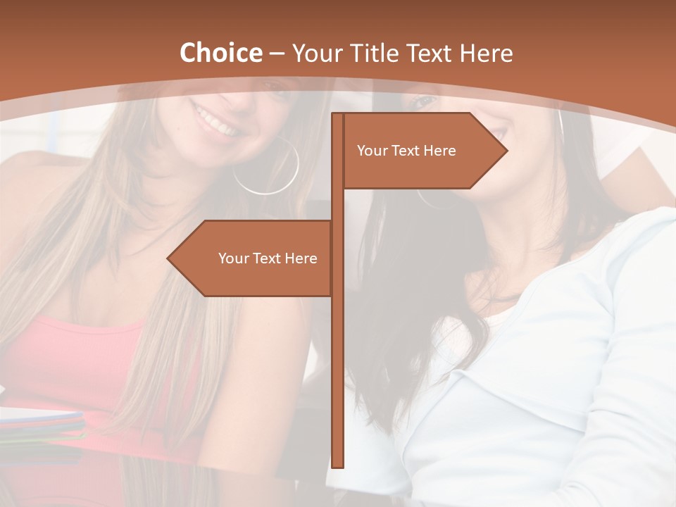 Three Students PowerPoint Template