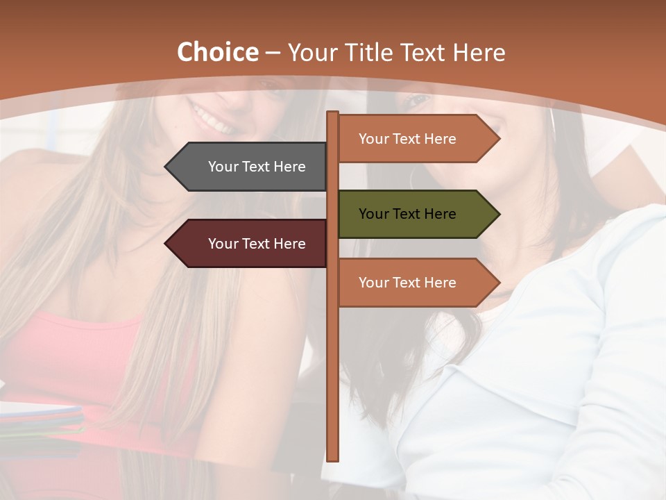 Three Students PowerPoint Template