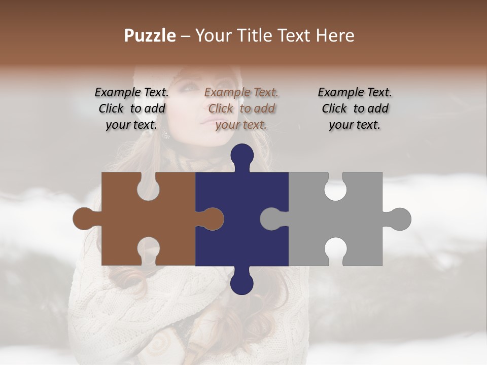 Girl Outdoors In Winter PowerPoint Template