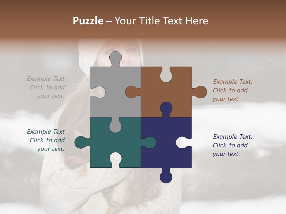 Girl Outdoors In Winter PowerPoint Template