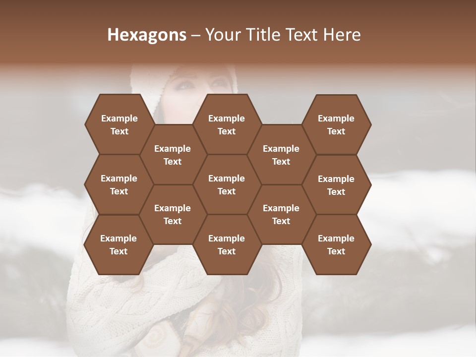 Girl Outdoors In Winter PowerPoint Template